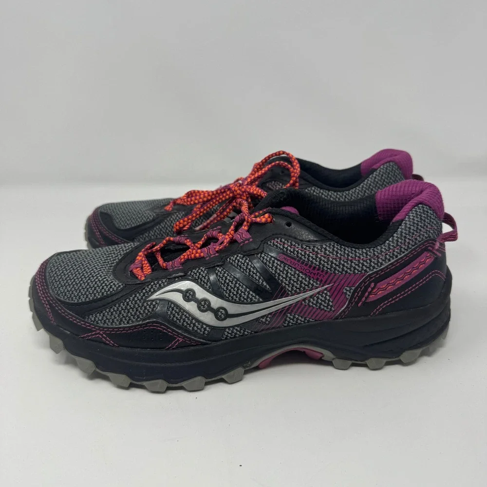 Saucony Excursion TR12 Womens 8.5 Trail Running‎ Shoes Black Purple S10392-20